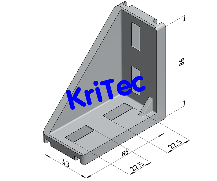 KriTec Alu-Druckgusswinkel 10 90x90x45