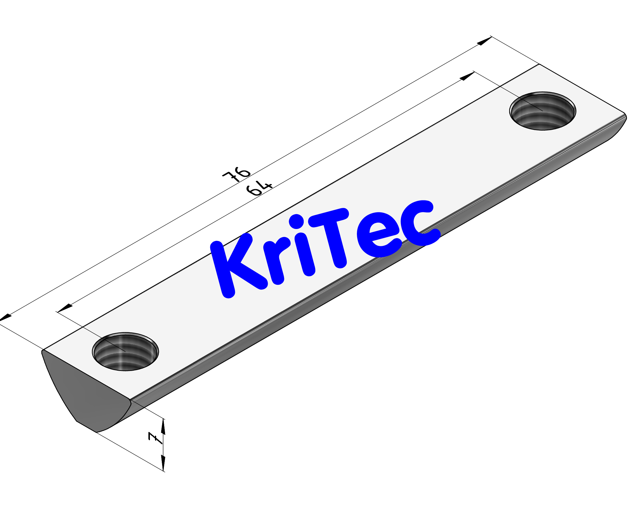 KriTec Doppelnutenstein 8 St 2x Gewinde M8 L=76mm glatt