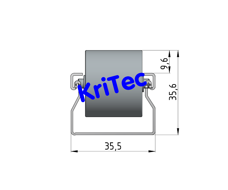 KriTec Rollenbahn St D28, grau ähnlich RAL 7042