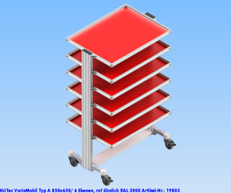 KriTec VarioMobil Typ A 850x650/ 6 Ebenen, rot ähnlich RAL 3000