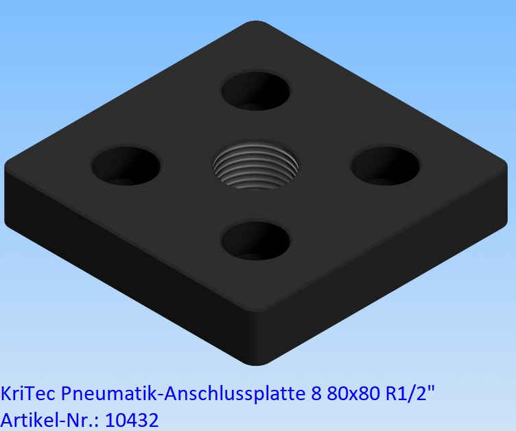 KriTec Pneumatik-Anschlussplatte 8 80x80 G1/2zoll