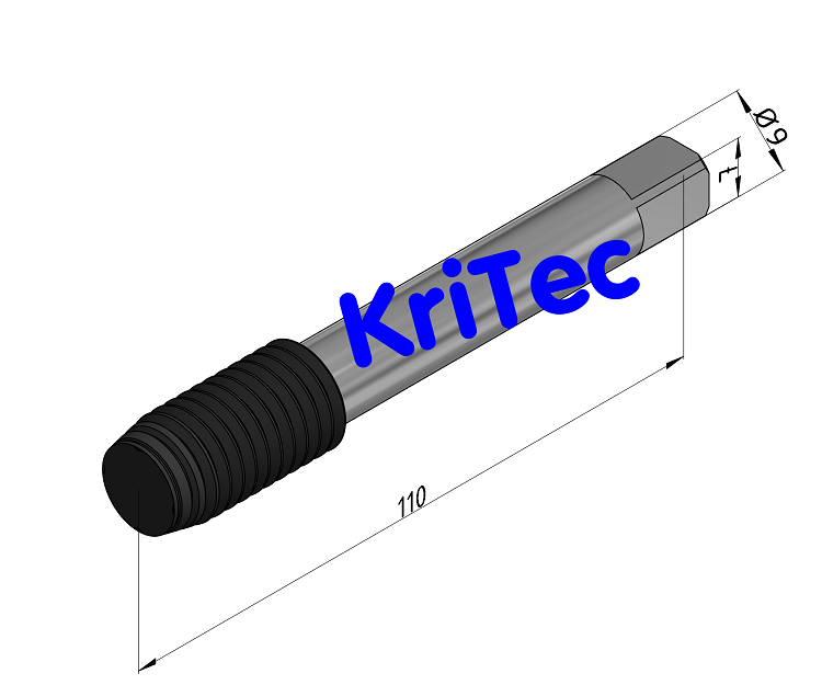KriTec Maschinen-Gewindeformer M12 für Profile 10 Raster 40 DIN 371 TiAIN grün