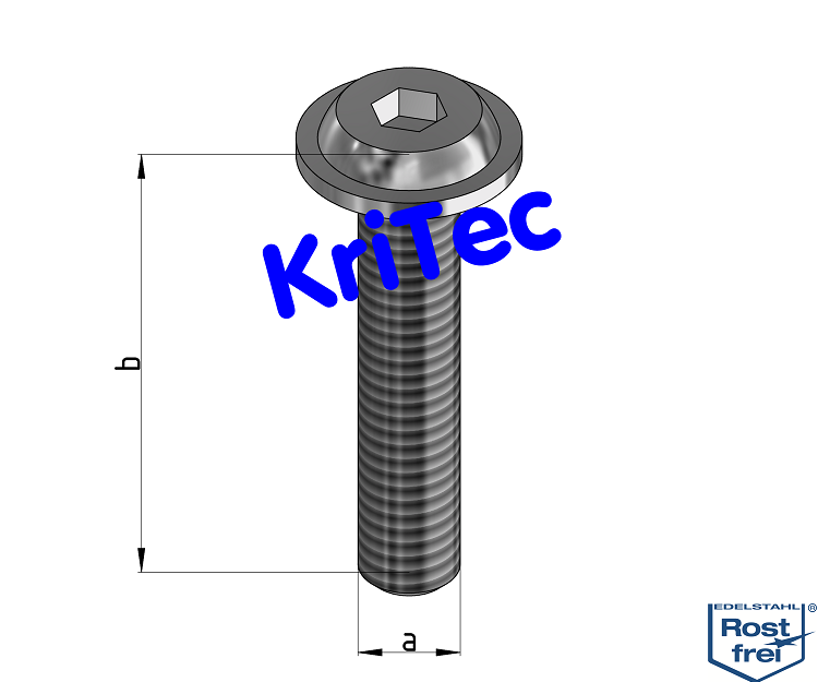 KriTec Linsenflanschkopfschrauben VA rostfrei