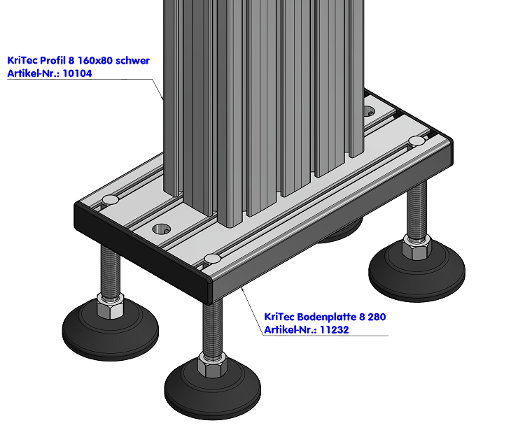 KriTec Profil 8 160x80 schwer