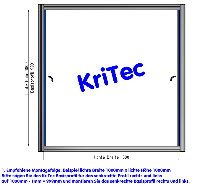 KriTec Scheibeneinfassleiste 8 4-6mm, grau ähnlich RAL 7042