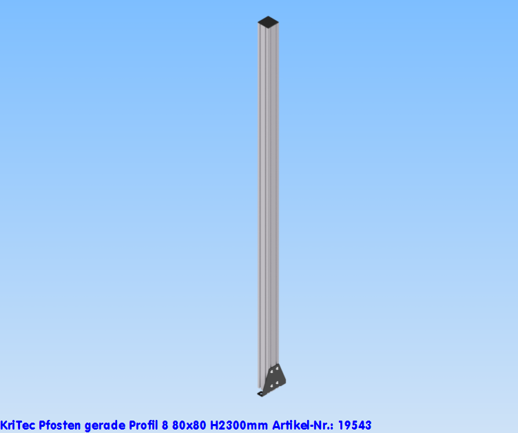 KriTec Pfosten gerade Profil 8 80x80 H2.300mm