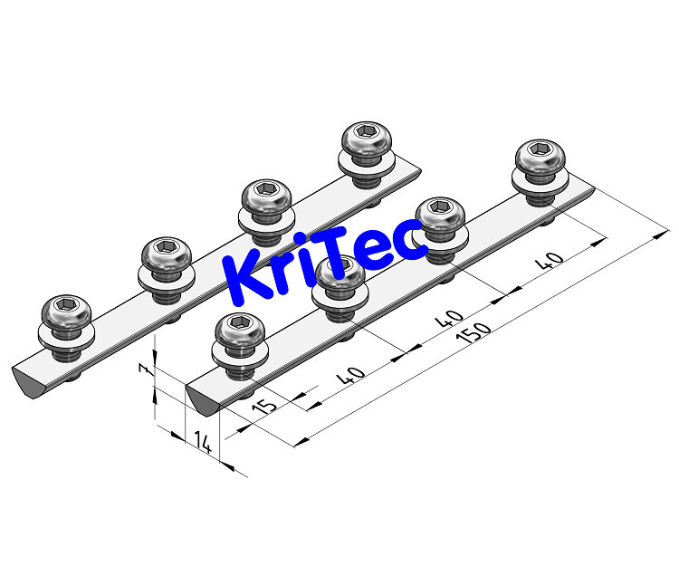 KriTec Befestigungssatz für Winkel 8 160x160x40 M8 (zweifach)
