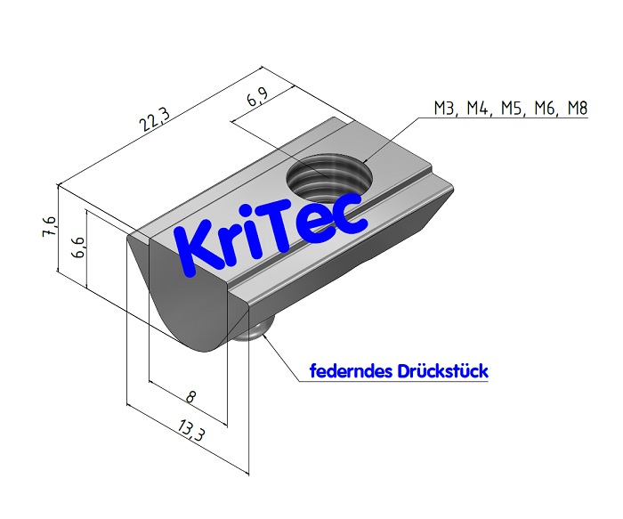 KriTec Nutensteine 8 St mit Steg