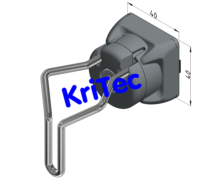 KriTec Tuchklemme 8 Raster 40, grau ähnlich RAL 7042