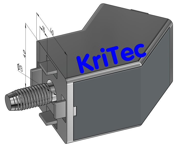 KriTec Profilverbindungsblock 10 40x40-45° mit grauer Kappe