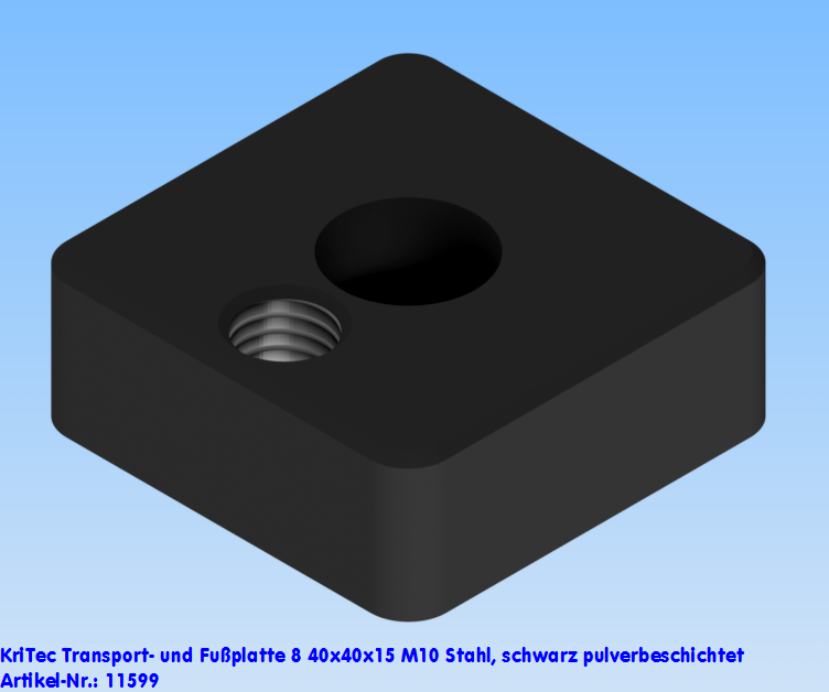 KriTec Transport- und Fußplatte 8 St 40x40x15 M10