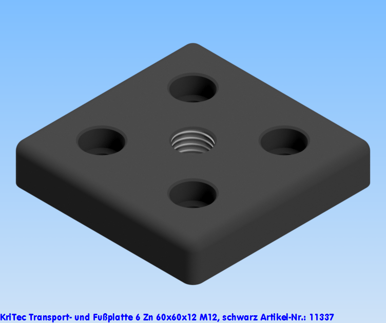KriTec Transport- und Fußplatte 6 Zn 60x60x12 M12