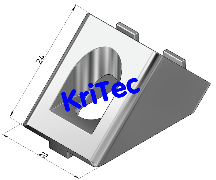 KriTec Profilverbindungsblock 6 Raster 20, 20x20-45°