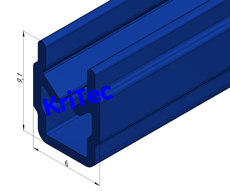 KriTec Abdeck- und Einfassprofil 6 Raster 30, blau