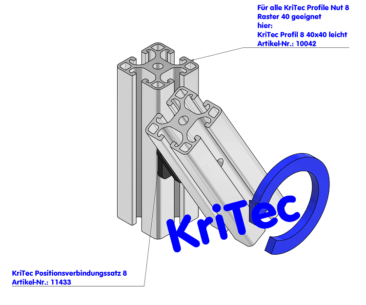 KriTec Positionsverbindungssatz 8 Raster 40