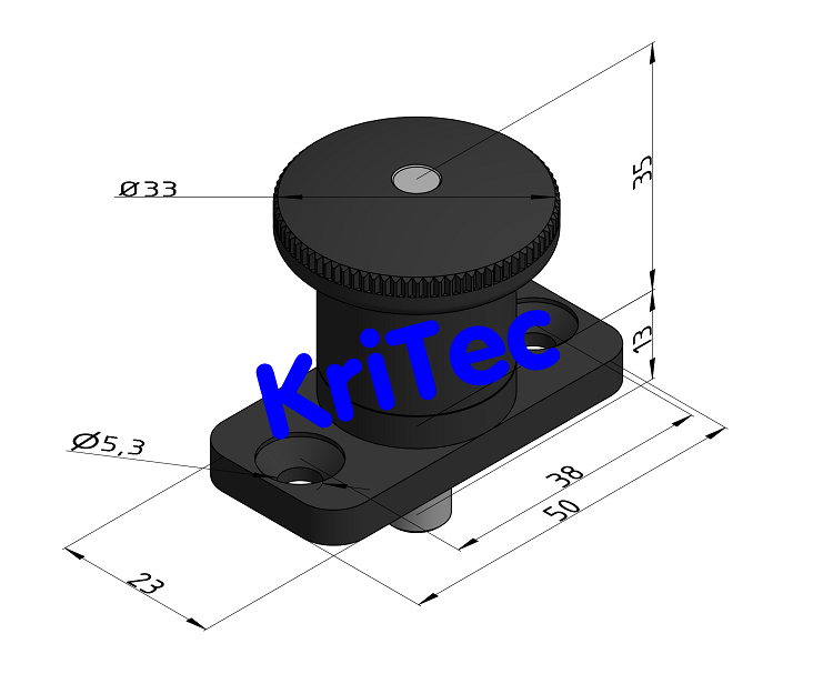 KriTec Miniraster mit Flansch, Bolzen D8 x 10