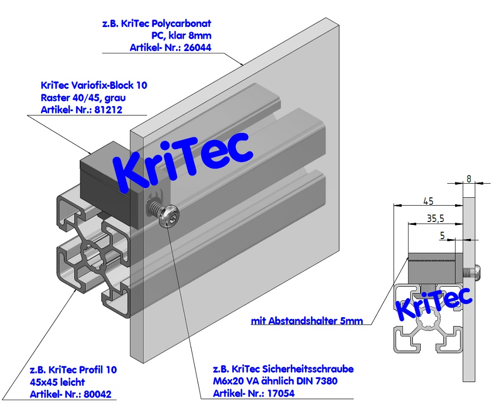 KriTec Profil 10 45x45 leicht