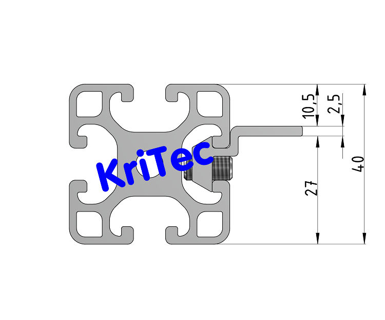 KriTec Winkelleiste 8 Al M6, natur