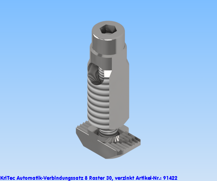 KriTec Automatik-Verbindungssatz 8 Raster 30, verzinkt