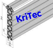 KriTec Linearschlitten-Profilträgerset 8 240x40 schwer, Welle D14, hochkant