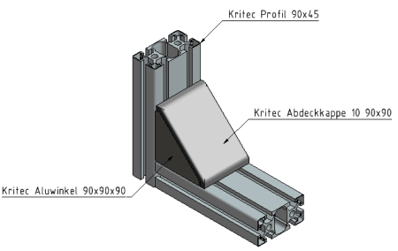 KriTec Alu-Druckgusswinkel 10 90x90x90