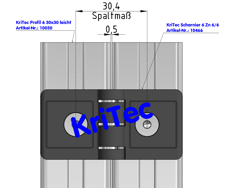 KriTec Scharnier 6 Zn 6/6