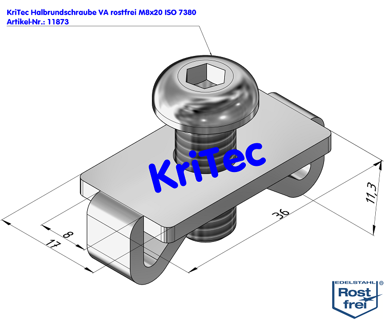 KriTec Standardverbindungssatz 8 Raster 40 VA, rostfrei