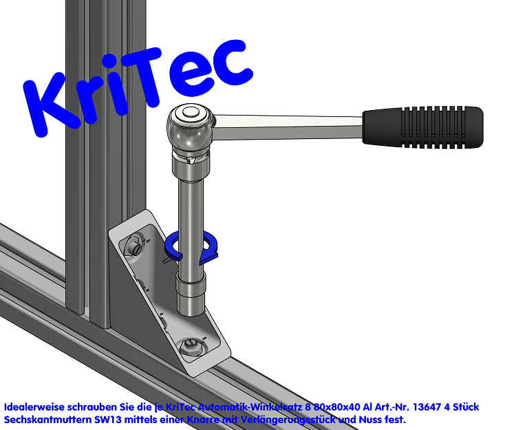 KriTec Automatik-Winkelsatz 8 80x80x40 Al
