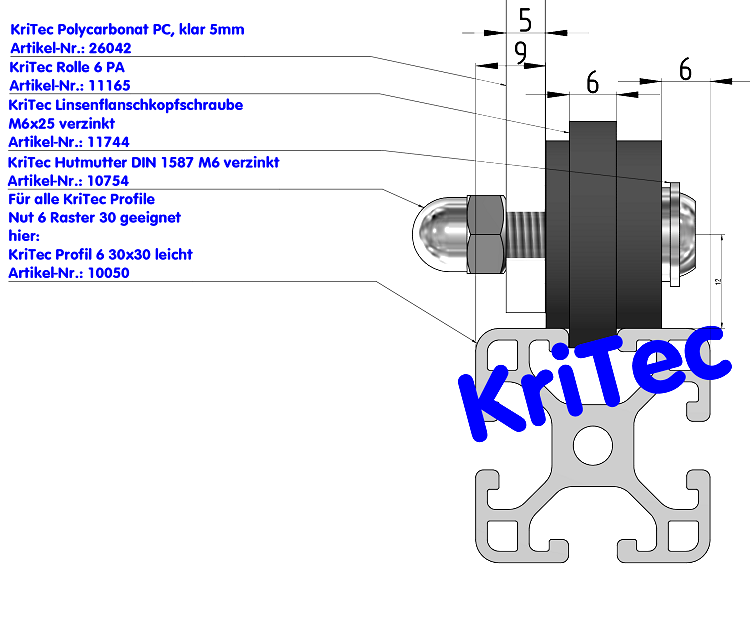KriTec Linsenflanschkopfschrauben verzinkt