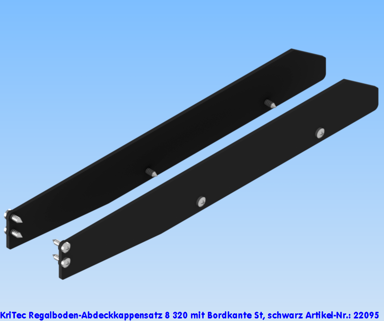 KriTec Regalboden-Abdeckkappensatz 8 320 mit Bordkante St, schwarz