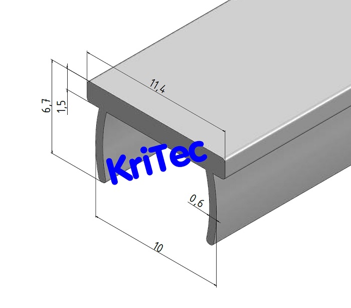KriTec Abdeckprofil 10 Al eloxiert