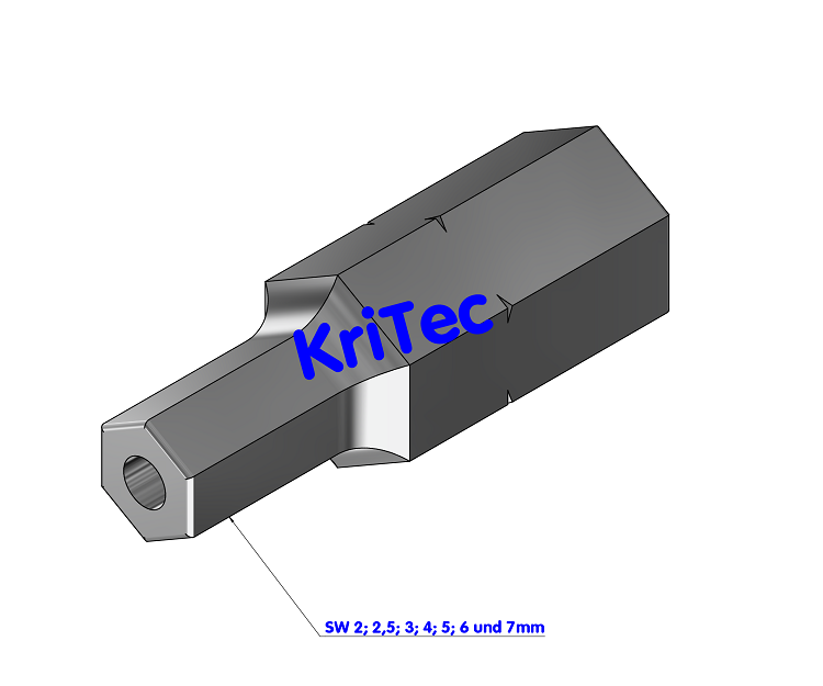 KriTec Bit Innensechskant Satz 7-teilig mit Bohrung für Sicherheitsschrauben