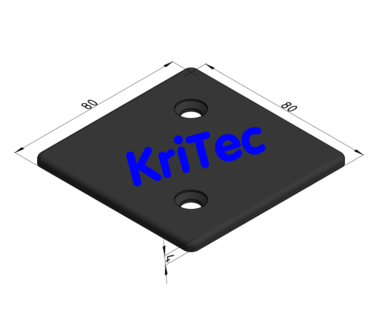 KriTec Abdeckkappen 8 80x80 Zn schwarz, verschraubt, inkl. Schrauben