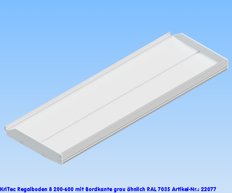 KriTec Regalboden 8 200-600 mit Bordkante, grau ähnlich RAL 7035