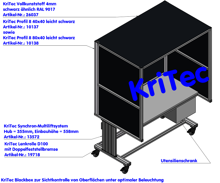 KriTec Profil 8 80x40 leicht schwarz