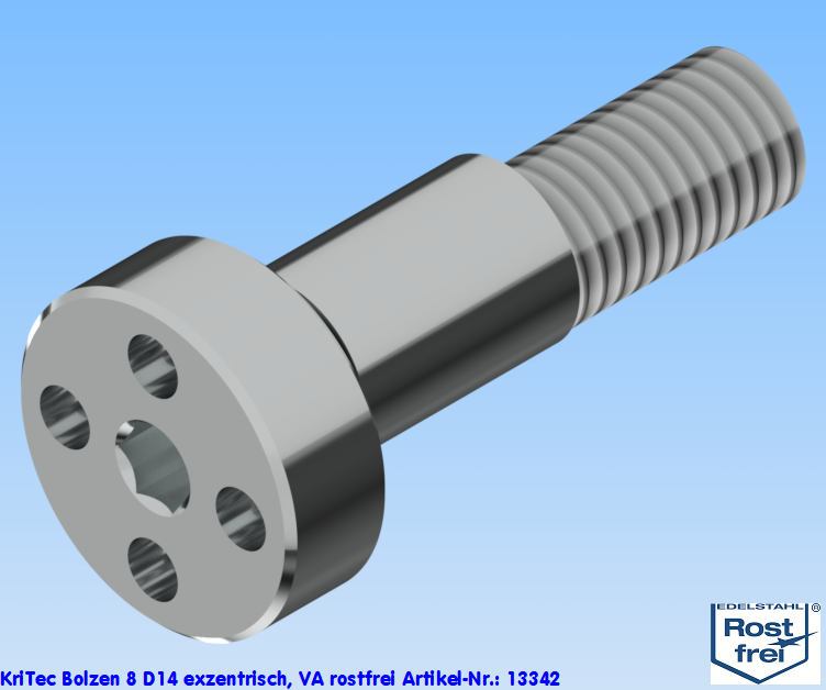 KriTec Bolzen 8 D14 exzentrisch, VA rostfrei