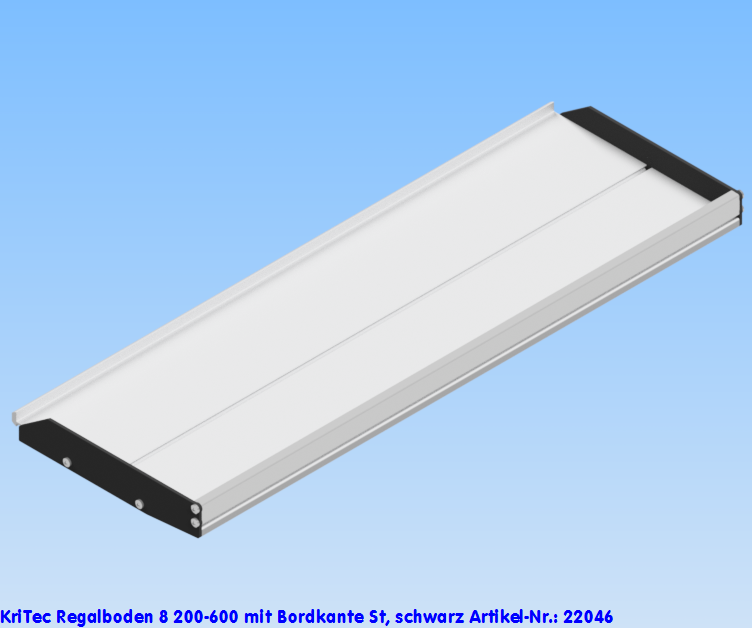 KriTec Regalboden 8 200-600 mit Bordkante St, schwarz