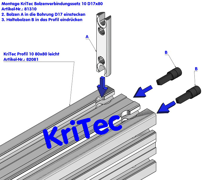 KriTec Bolzenverbindungssatz 10 D17x80