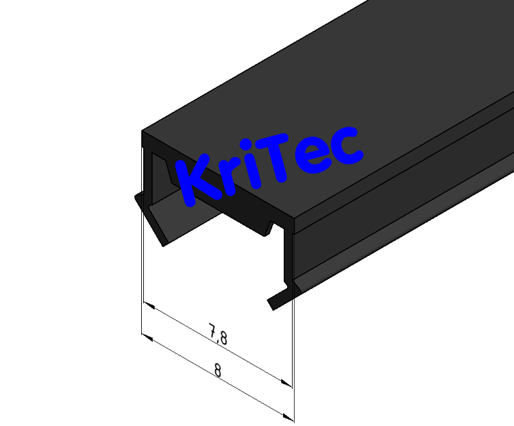 KriTec Abdeckprofil 8 Raster 30 PP schwarz