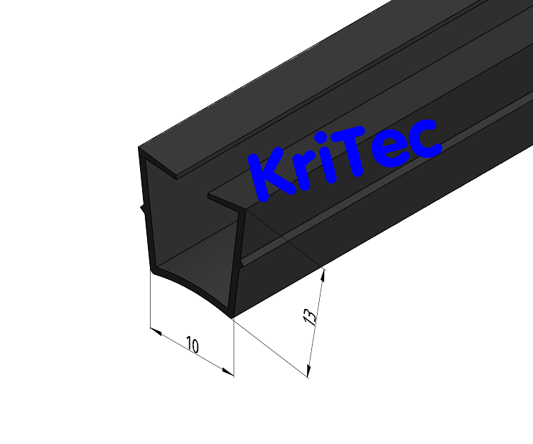 KriTec Einfassprofil 10 Raster 40/ 45/ 50/ 60, PP + TPE schwarz