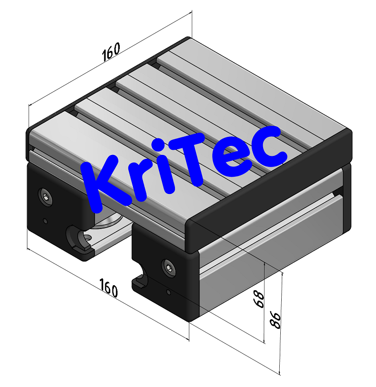KriTec Doppellager-Laufwagen 8 D14 40