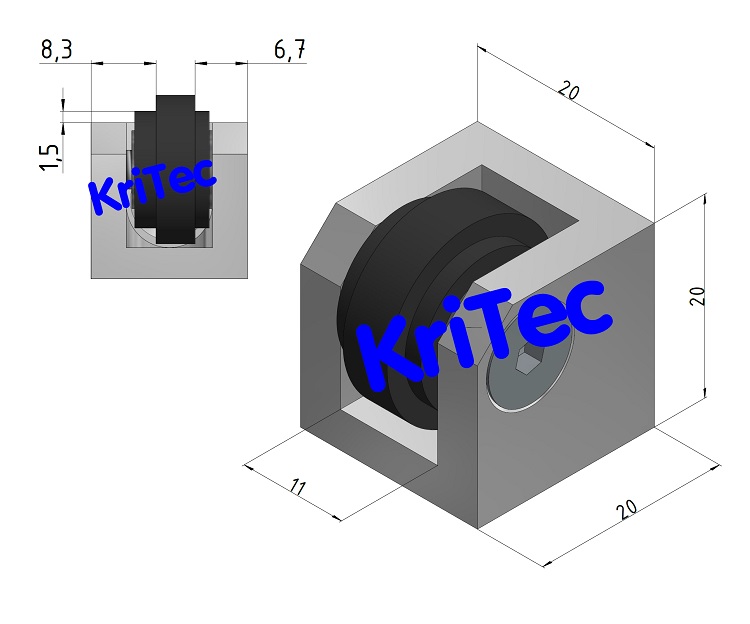 KriTec Rolleneckverbindungssatz 5 Raster 20