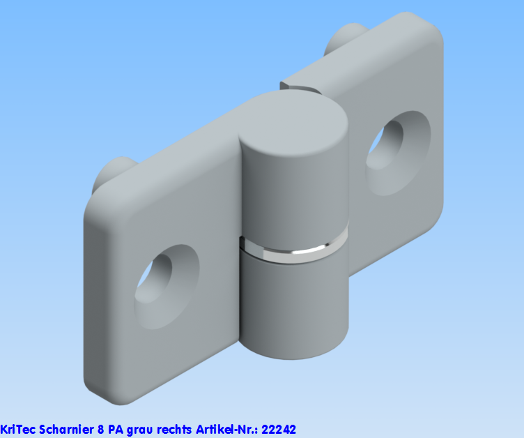 KriTec Scharnier 8 PA, rechts, grau