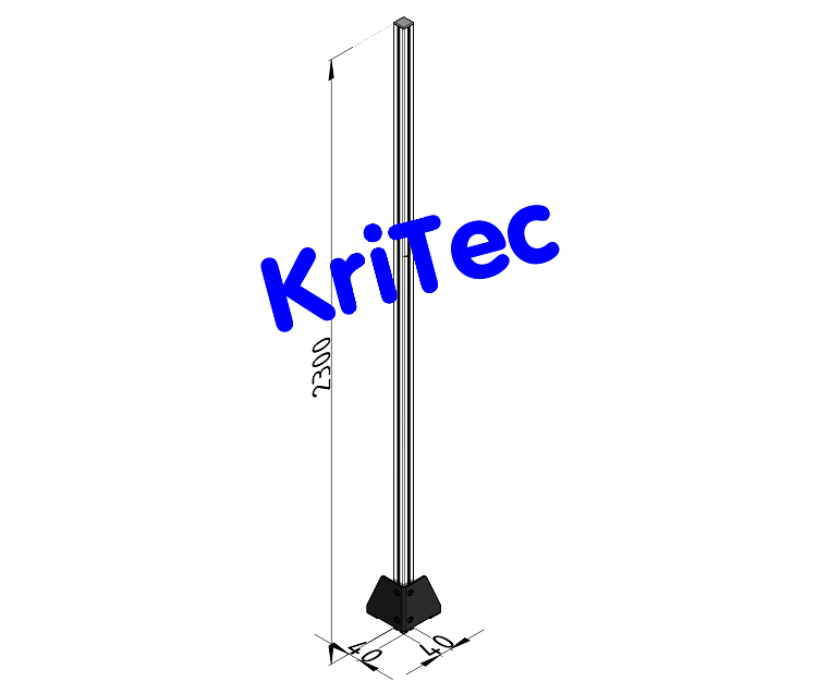 KriTec Pfosten Außenecke Profil 8 40x40 H2.300mm