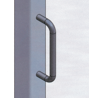 KriTec Handgriff Al 120 gerade, schwarz und silber