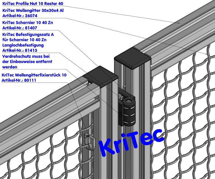 KriTec Scharnier 10 40 Zn