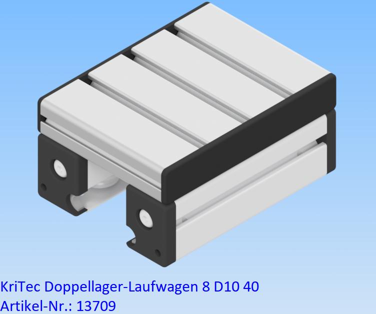 KriTec Doppellager-Laufwagen 8 D10 40