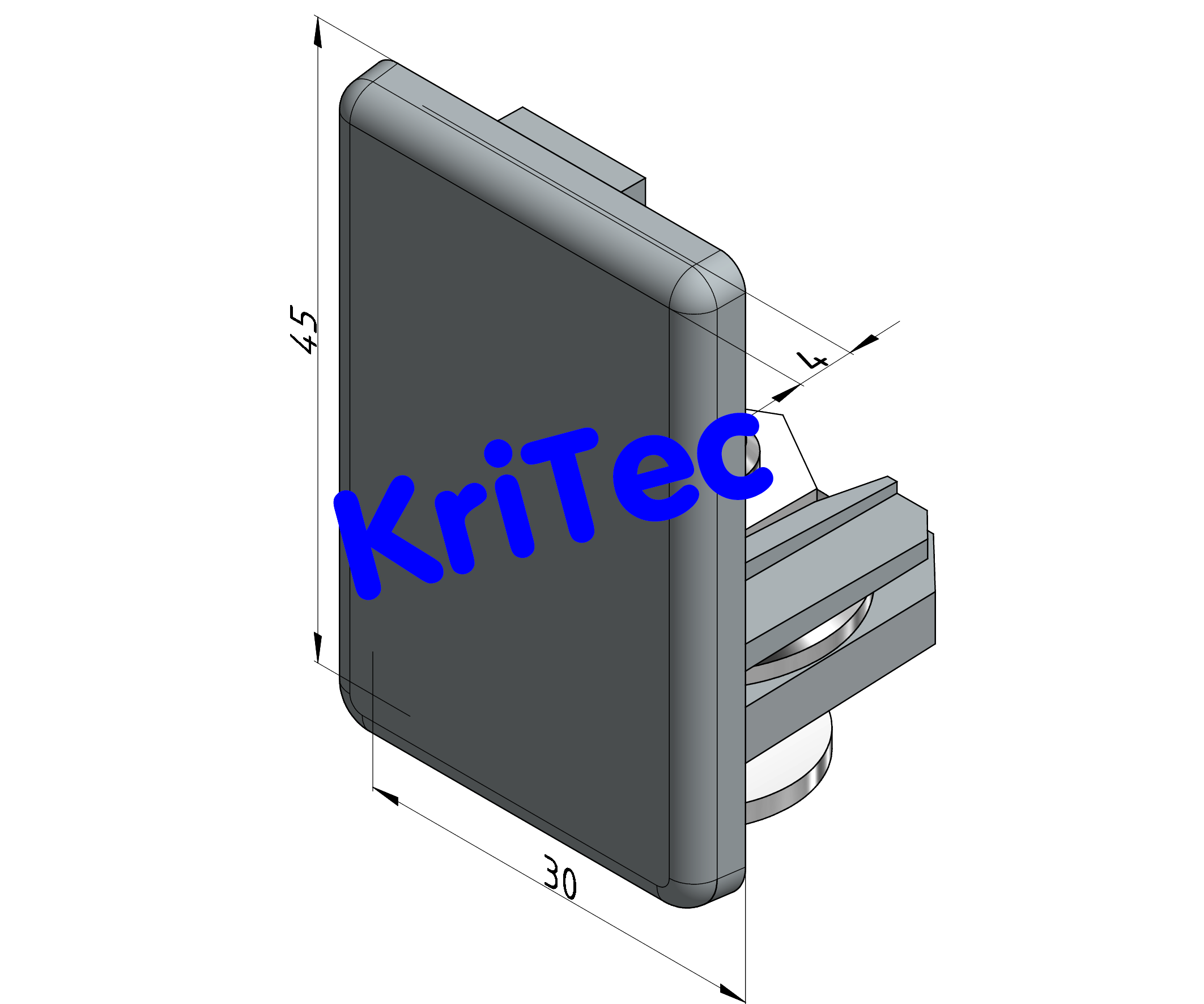 KriTec Endstück 45x30 C grau