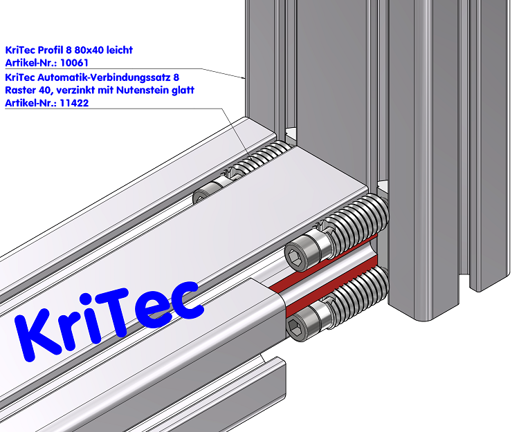 KriTec Automatik-Verbindungssatz 8 40 Raster 40