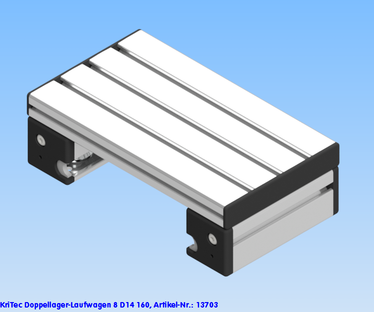 KriTec Doppellager-Laufwagen 8 D14 160